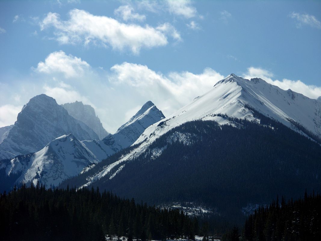 12 Mount French and Mount Burstall From Highway 742 Smith-Dorrien Spray Trail In Kananaskis In Winter